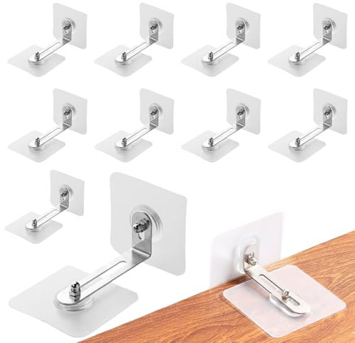 Set di 10 paia di dispositivi di sicurezza antiribaltamento, per mobili, senza foratura, fissaggio a parete, rimovibile, anti-ribaltamento, per comò, carico di animali domestici