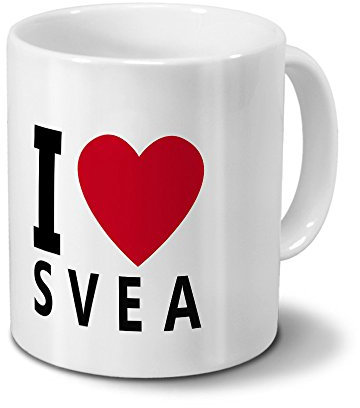 printplanet Tasse mit Namen Svea - Motiv I Love Svea - Namenstasse, Kaffeebecher, Mug, Becher, Kaffeetasse - Farbe Blau