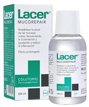 LACER MUCOREPAIR Mundspülung, 200 ml, fördert die Heilung und Regeneration der Mundschleimhäute, tägliche Mundspülung mit Hyaluronsäure, hilft Entzündungen zu reduzieren, antimikrobielle Wirkung