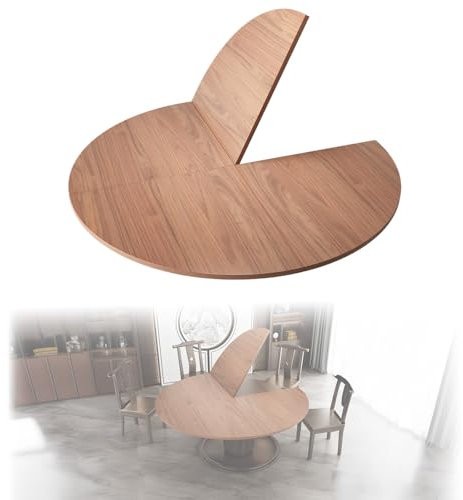 CTREVL Piano Del Tavolo Rotondo Pieghevole a 4 Punti Salvaspazio, Prolunga per Piano del Tavolo Rotondo Facile da Pulire, Nessun Assemblaggio Richiesto per Feste Scrivania Commerciale Senza Gambe(Marr