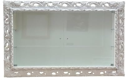 Klassische Hängevitrine Wand ausgestattet mit Glastüren im Barock-Stil perforierter Rahmen Flaschenhalter nach Maß VTGGB 60 x 90 cm