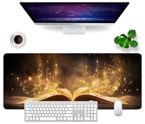 Schreibtischunterlage xl Mauspad Gelb 80x30 cm Groß Gaming Mousepad PC Professionelle Gamer Mauspad Schreibtisch Zubehör Bürodekoration (Die Bibel)
