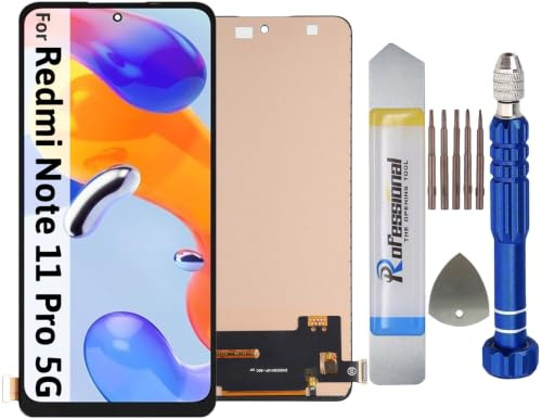 It'Go Schermo Full Incell per Xiaomi Redmi Note 11 Pro 5G 2201116TG, 2201116TI, 21091116I, 2201116SG, schermo LCD di ricambio touch screen con attrezzi, nero, alta qualità