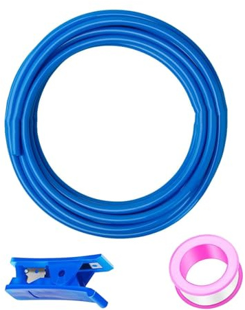 HAXIHA 20 Metros Manguera Neumática 8mm OD/5 mm ID, Azul Tubo Compresor Aire Poliuretano PU Manguera de Aire Tubo Kit para la línea de aire o tubería de transferencia de fluidos
