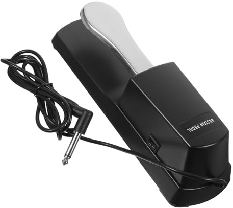 Sustain Pedal für Keyboard, Dämpferpedal mit Legierung, Schwarz | Rutschfeste Unterlage, Rostfrei, Klassischer Stil, Geeignet für Elektronische Tasteninstrumente