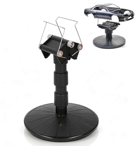 Adjustable Height Spray Work Painting Turn Table Stand Kit, Paint Holder Base with Support Rod and Clamp Multi-Purpose Painting Display Stand for RC Model Crafts DIY Spraying