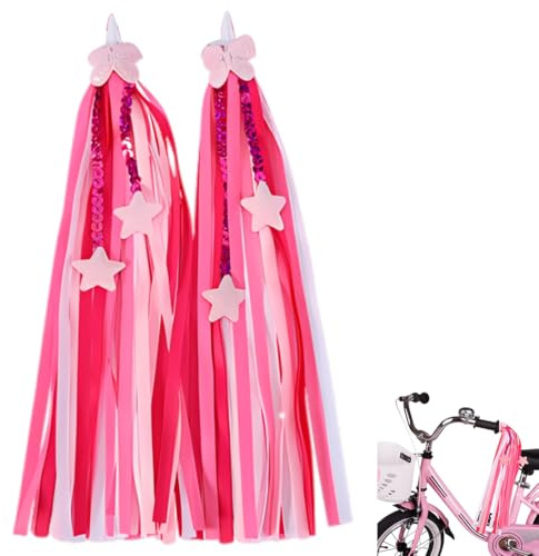 YIPFEN 1 Pair Kinder Fahrrad Luftschlangen Lenker Bänder Streamer Fahrrad Griffe Quasten Bänder für Dekoration (Bunte)