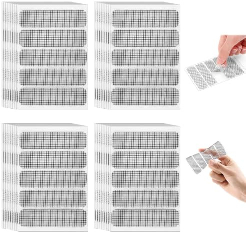 UYVPAER 200 Piezas Parches Autoadhesivos Para Mosquiteras 1 Hoja = 5 Tiras, Transparentes, Para Reparar Agujeros En Ventanas, Puertas, Evita Mosquitos