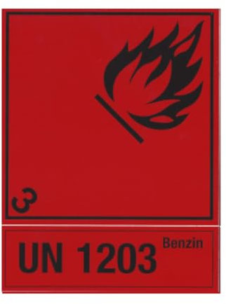 Aufkleber für Benzinkanister: 'Benzin'