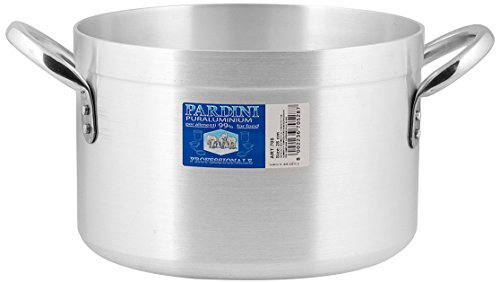Pardini Casseruola Alluminio albergo Alta 2 Manici 8 Pentole Cucina, Metallo, Grigio, 32 cm