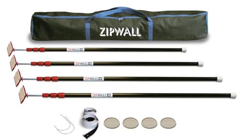 ZipWall 4-Pack ZipPole 10'/3-Meter Spring-Loaded Poles for Dust Barriers, ZP4