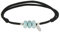 LES POULETTES BIJOUX - Bracciale Filo Nero 3 Anelli di Larimar e Due Perle Argento 925
