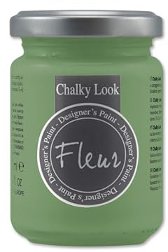 FLEUR DESIGNER'S PAINT | Pittura ad Acqua, Effetto Gesso Naturale, Extra Opaca, Fleur Chalky F51, Colore Welcome Green, Made in Italy, Formato da 130 ml