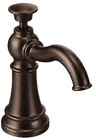 Moen S3945ORB Traditional Deck Mounted Kitchen Soap Dispenser with Above the Sink Refillable Bottle, Oil Rubbed Bronze