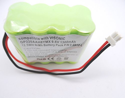 Compatible VISONIC POWERMAX+ PLUS ALARM 9.6V BATTERY P/N 0-9912-L 9.6v 1300mAh