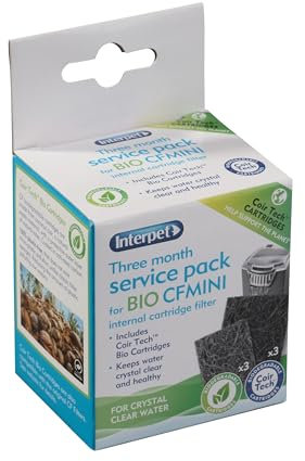 Interpet 3-Monats-Servicepaket für den Interpet-Innenpatronenfilter CF Mini (3 x Filterpatrone mit eingebauten Algaway-Kugeln)
