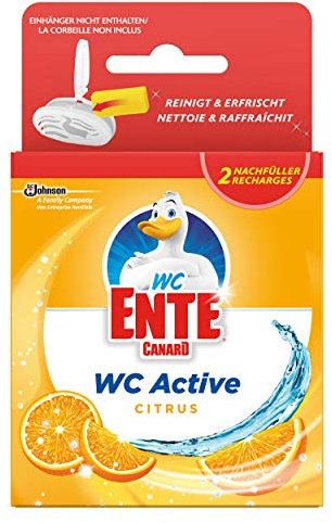 WC-Ente WC Active WC-Einhänger Nachfüller, Citrus, 2er Pack, (2 x 40g)