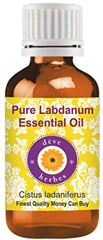 Deve Herbes Pure Labdanum Essential Oil (Cistus ladaniferus) Non-Sticky | Non-Greasy | for Aromatherapy, Massage & DIY Use 15ml