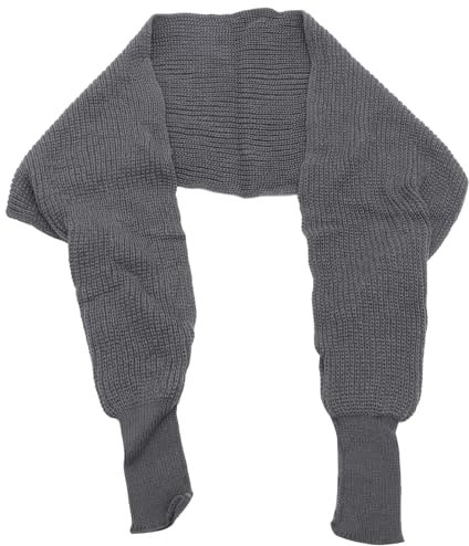 BESTOYARD Winter Warm Gestrickte Schal mit Ärmeln, Mode Poncho Schal mit Ärmel für Damen (dunkel grau)