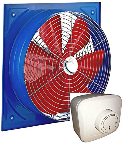 550mm Industrial Axial Fan with 500 Watt Speed Regulator Controller Industrial Commercial Extractor Wall Fan Air Ventilator Exhaust Axial Metall Ventilation Blower Duct Ducting Extract Fume