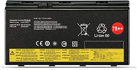 78++ 78+ 00HW030 SB10F46468 01AV451 4X50K14092 5B10W13950 Compatible avec la Batterie de l'ordinateur Portable Lenovo ThinkPad P70 20ER 20ES ThinkPad P71 20HK Series(15V 96Wh)
