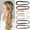 TESS Haarband geflochten Haargummi mit Haaren Damen Haarteile Dutt Braids Extensions verstellbare Kopfband Kleine Haarschmuck Braiding Hair für Frauen 1.5cm Breit 27g Hellbraun