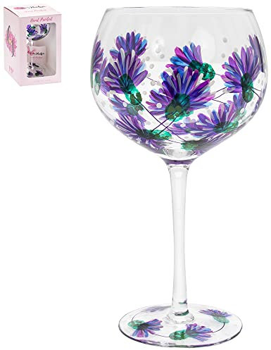The Leonardo Collection Handbemaltes Gin-Glas mit schottischer Distel, von Lynsey Johnstone, mit Geschenk-Box, mehrfarbig, JNS_470607