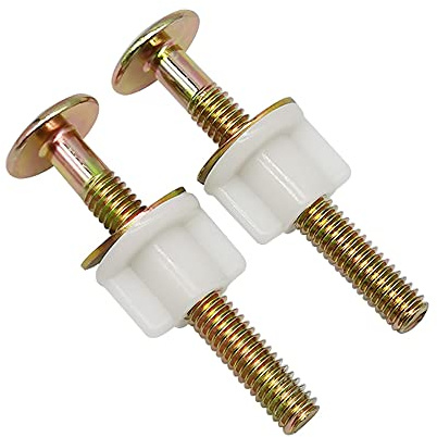 2 Stück Universal-WC-Sitz-Schrauben, Schrauben-Set, robuste WC-Sitz-Scharnierschrauben mit Kunststoffmuttern und Metall-Unterlegscheiben, Ersatzteile für Toilettensitz-Scharniere