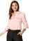 Allegra K Costume de la Saint-Patrick pour femme - Chemise en soie à manches bouffantes et col pointu - Chemisier vintage boutonné en satin, rose, 40