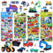 Auto Aufkleber für Kinder Jungen,3D Car Sticker Set for Kids,Fahrzeuge Einschließlich Traktor,Bagger,Baustellenfahrzeug, Feuerwehr,Polizeiauto,4 Blätter.