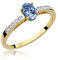 MARKO Verlobungsring aus Gelbgold für Damen mit 0,40 Karat Tansanit und 0,05 Karat Diamanten Ring 14 Karat Gold (585) | Goldring mit Box | Goldring für Frauen (Tansanit, 56 (17.8))