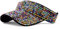 Shiny Rhinestones Plain Sport Sun Visor Adjustable Summer Cap Visor Caps for Women Men Golf Tennis Cycling Running Jogging, Black Colourful
