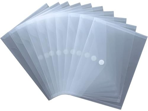 ECOfile recycelte nachhaltige Dokumententaschen / 10 Stück / A5 quer mit Klettverschluss aus Post-Consumer-Recycling PP in transparent natur