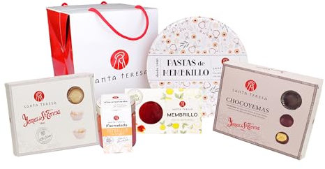 Santa Teresa - Pack Gourmet Siente Ávila - Yemas Sabor Tradicional, Chocoyemas, Pastas De té, Membrillo 150Gr, Mermelada Membrillo Con Jengibre