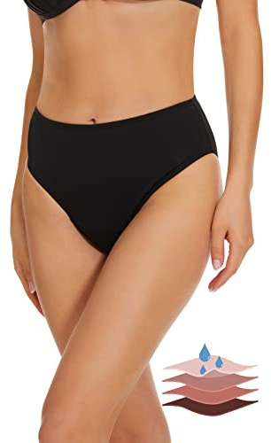 Leovqn Period Swimwear Bikini Leakproof Swim Bottoms for Women Girls Teens | Light Flow, UPF 50+, Waterproof, Menstrual Brief for Swimming and Water Activities