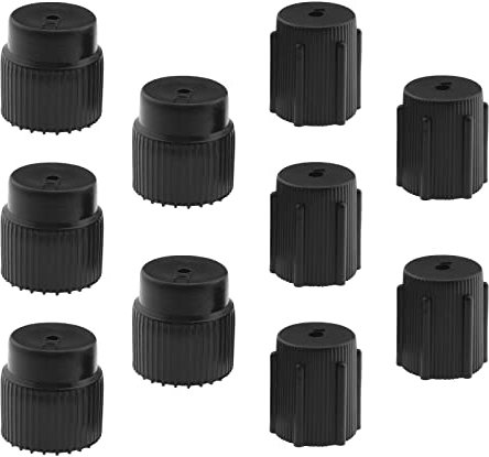 SG Store Lot de 10pcs Bouchons de Valve de Climatiseur Compatible avec R134a AC Système de Climatisation Service AC Système Bouchons de Port de Charge en ABS, Noir