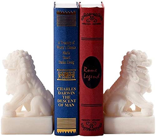 Yalych Skulptur-Statue-Skulptur-Tiere-Löwe-Buchstützen-Sandstein-Statue-Desktop-Löwe-Raum-Verzierung EIN Paar Handwerk Buchstützen für den Schreibtisch