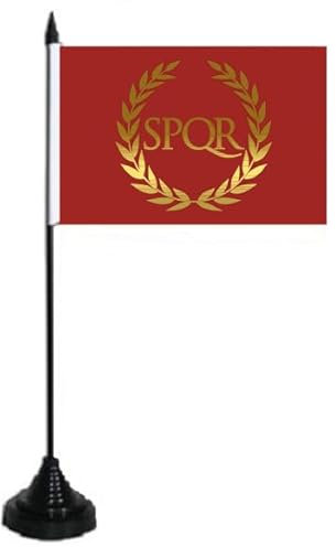 U24 Bandiera da tavolo Roma SPQR, 10 x 15 cm