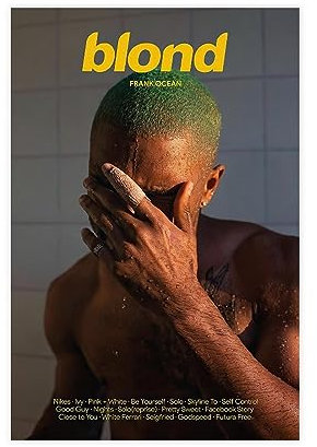 ppARK Blonde Album Cover Poster Rapper Leinwand Druck für Raumästhetik Frank Ocean Wandkunst Wohnzimmer Schlafzimmer Dekor 24x36 Zoll Ungerahmt