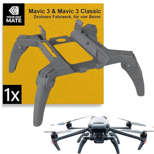 Drohnen Fahrwerk, 1 Set, in Grau, kompatibel mit DJI Mavic und Classic, Landebeine schützen Gimbal und Unterboden, Unterbau für sanftes Landen, Fahrwerksbeine Landung Gestell, Drone Landegestell