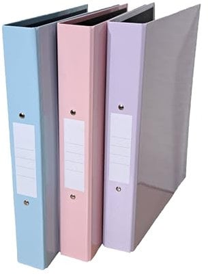 Eastlight A4 Ring Binder 2-O Ring Pastel Colour Assorted Pack of 3
