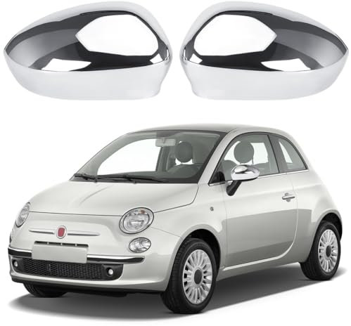 Opaltool Door Wing Mirror Cover Fit for Fiat 500 500C 500E Abarth 500 Grande Punto 2007-2024, Car Rearview Mirror Shells Side Wing Mirror Cover Cap, 735452185 735452186