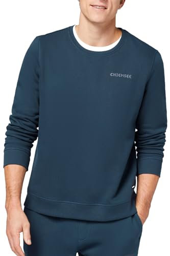 CHIEMSEE Herren Sweatshirt I Regular Fit Pullover Mit Schriftzug & Kleinem Silikon-Label I Sportliches Bio-Baumwolle Sweatshirt Für Freizeit Und Sport I 3 Farben, Gr. S-4XL