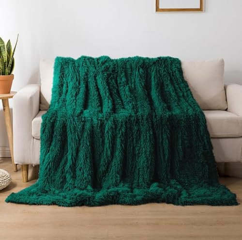 Cotton Market Decke 170x210 cm – Zweiseitig Tagesdecke – Kuscheldecke Flauschig für Wohnzimmer und Schlafzimmer – Sofadecke Blanket - Sofa Überwurfdecke – Felldecke Grün