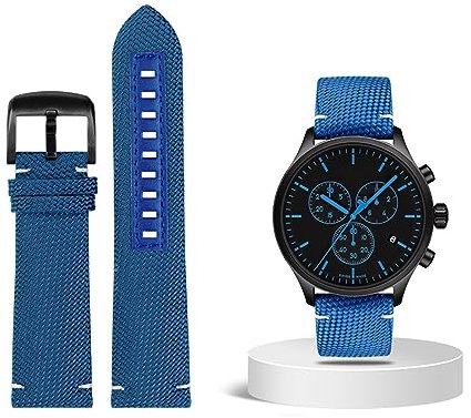 HKIDKK 22 mm Nylon-Armband für Mido M026.629/430 Ocean Star M042.430 Ersatz-Armband für Herren, 22 mm, Achat