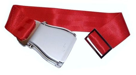 Skybelt Flugzeuggürtel Silber/Rot Airline Seatbelt