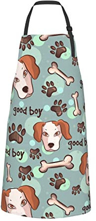 Schürze mit Hundepfoten, mit Taschen, wasserdicht, für Damen und Herren, Schwarz , One size