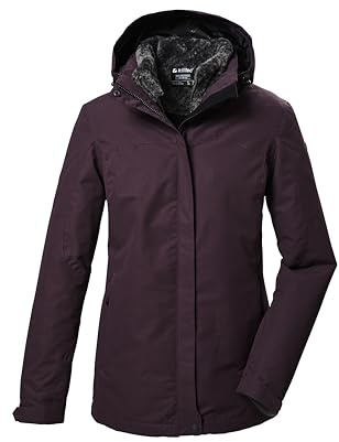 killtec Damen 3 in 1 Funktionsjacke/Outdoorjacke mit abzippbarer Kapuze und einzippbarer Fleecejacke KOW 303 WMN JCKT, pflaume, 50, 41820-000