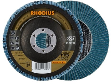 RHODIUS ALPHAline LGZ F3 Fächerschleifscheibe 115 x 22,23 mm K80 10 Stk