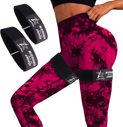 BFR Okklusionsbänder für Frauen, Gesäßmuskulatur, Durchblutungsbeschränkungsbänder für Beine, Po und Hüfte, Workouts, Beste Stoff-Widerstandsbänder für Kniebeugen, Po und Oberschenkel